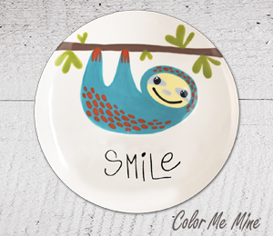 Edina - Color Me Mine Sloth Smile Plate