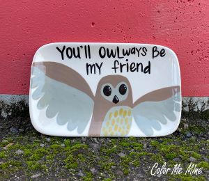 Edina - Color Me Mine Owl Plate