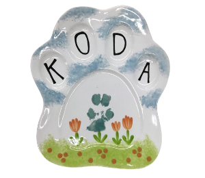 Edina - Color Me Mine Paw Print Plate