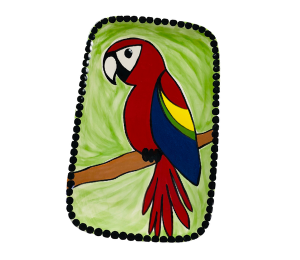 Edina - Color Me Mine Scarlet Macaw Plate