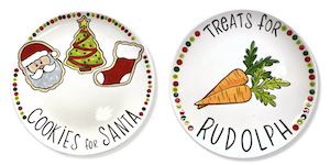 Edina - Color Me Mine Santa & Rudolph Plates