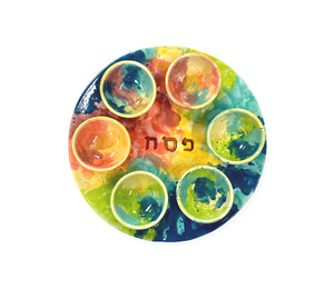 Edina - Color Me Mine Watercolor Seder Plate