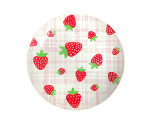 Edina - Color Me Mine Strawberry Plaid Plate