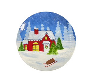 Edina - Color Me Mine Christmas Cabin Plate