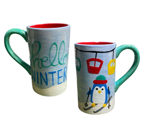 Edina - Color Me Mine Skiing Penguin Mug