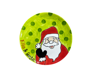 Edina - Color Me Mine Peeking Santa Plate