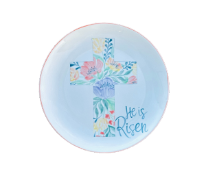 Edina - Color Me Mine Floral Cross Plate